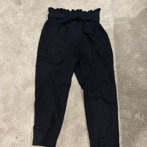 J. Crew Black Lace Cropped Pants